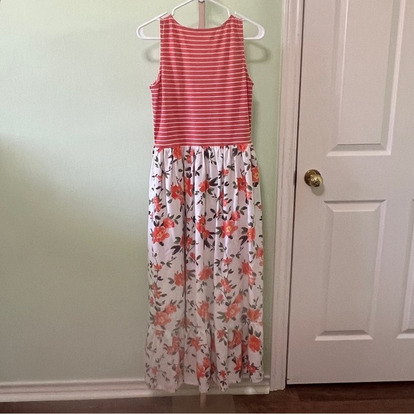 Matilda Jane Maxi Dress striped floral Coral Cream Medium - Picture 6 of 6